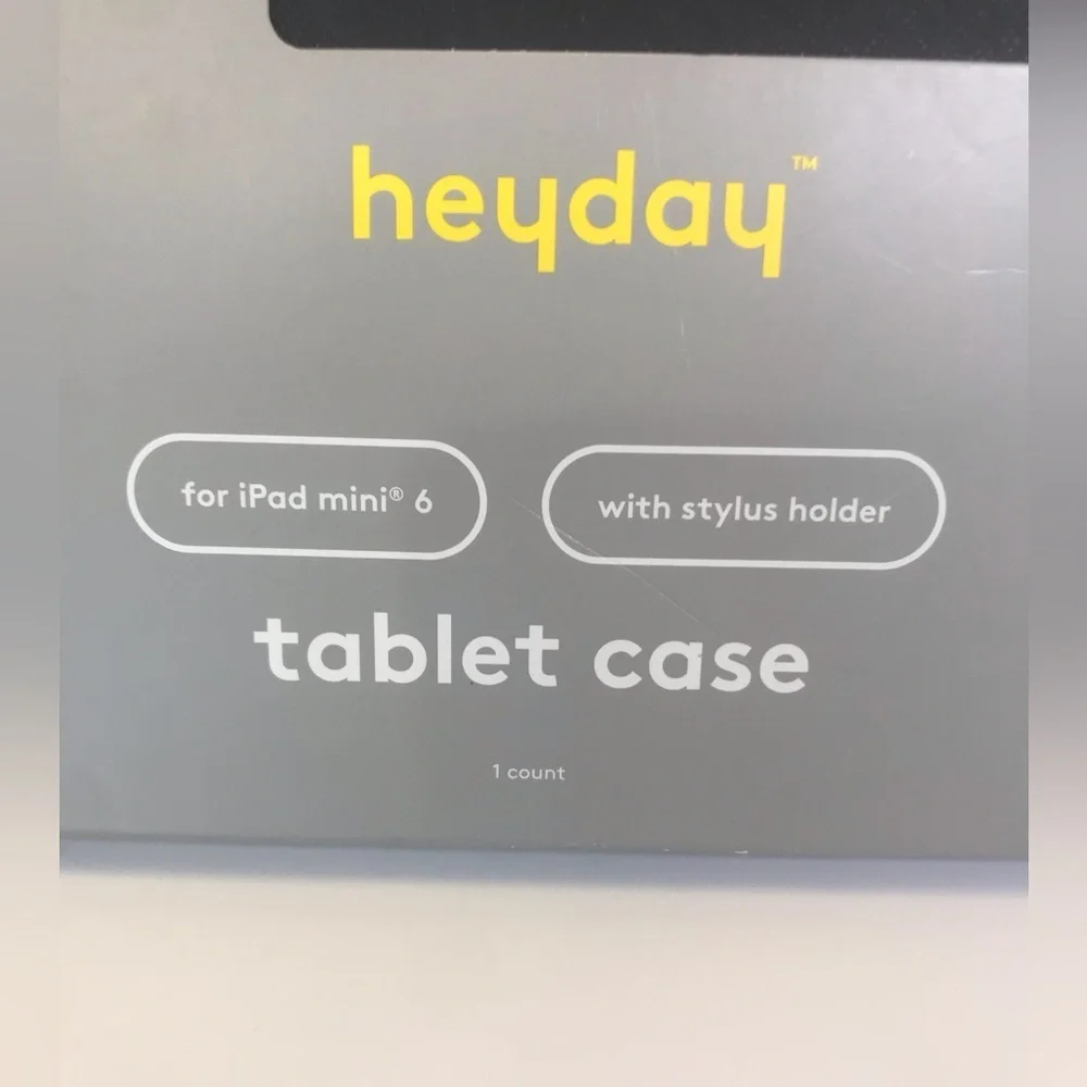 Black Faux Leather IPad Mini 6 Tablet Case New in Box Heyday Stylus Hold